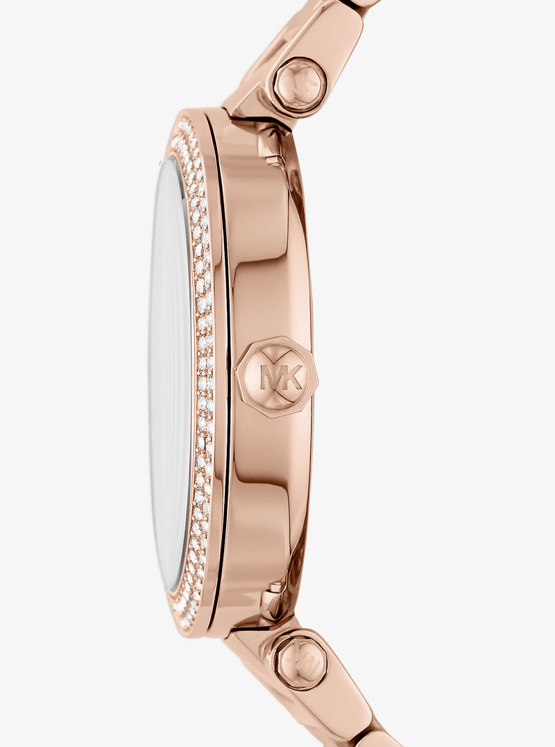 Oversized Pavé Logo Rose Gold-Tone Watch (ROSE GOLD)