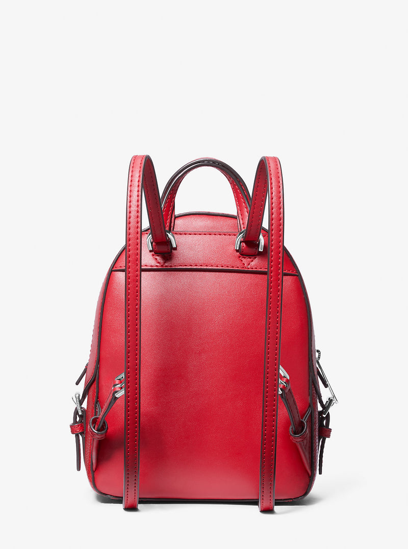 Jaycee Extra-Small Pebbled Leather Convertible Backpack (BRIGHT RED)
