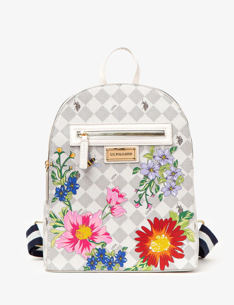 FLORAL DIAMOND BACKPACK (GRAY)