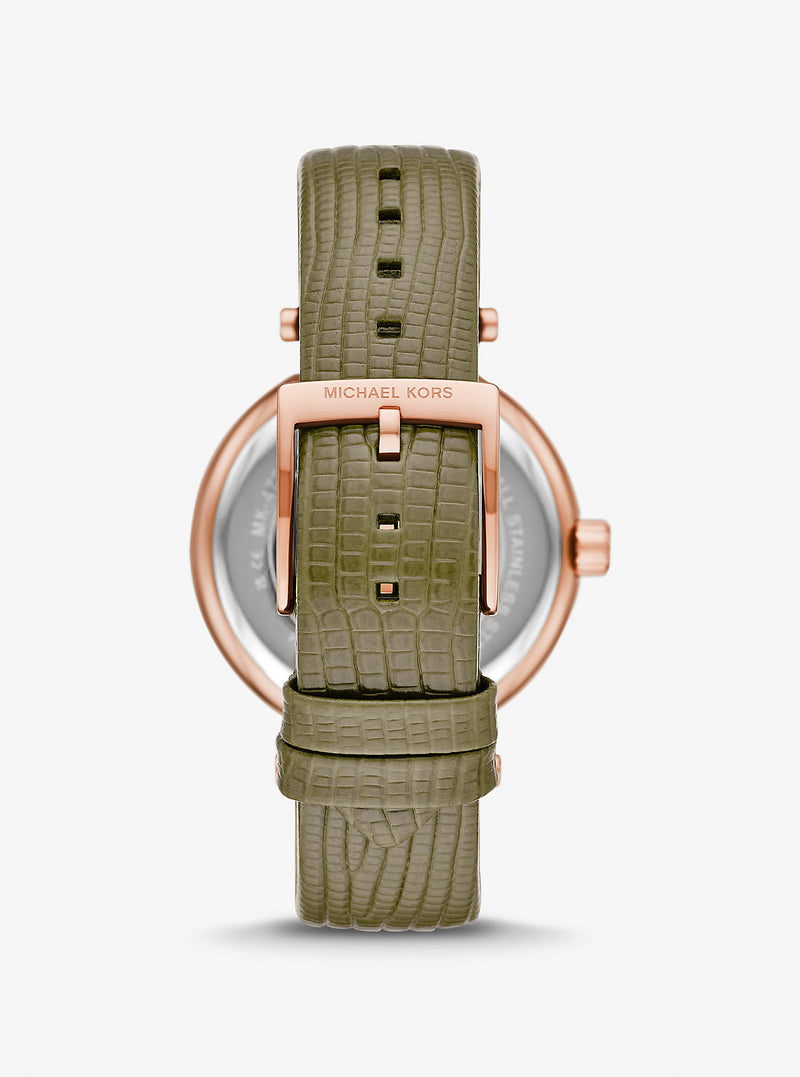 Laney Rose Gold-Tone and Lizard Embossed Leather Watch (ROSE GOLD)