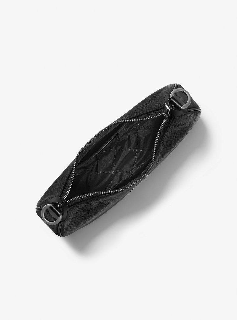 Cora Large Pebbled Leather Shoulder Bag (BLACK)