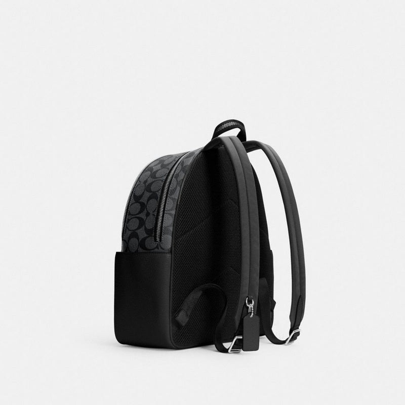 Court Backpack In Signature Canvas (Silver/Graphite/Black)