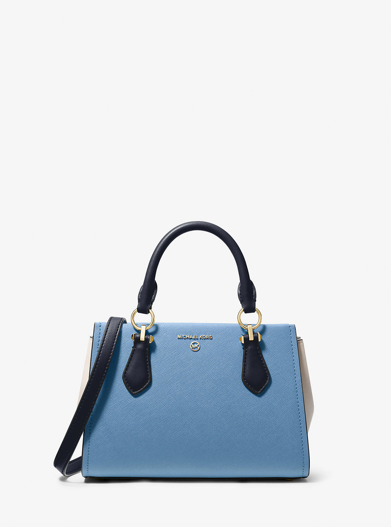 Marilyn Small Color-Block Saffiano Leather Crossbody Bag (FRCH BLU MLT)