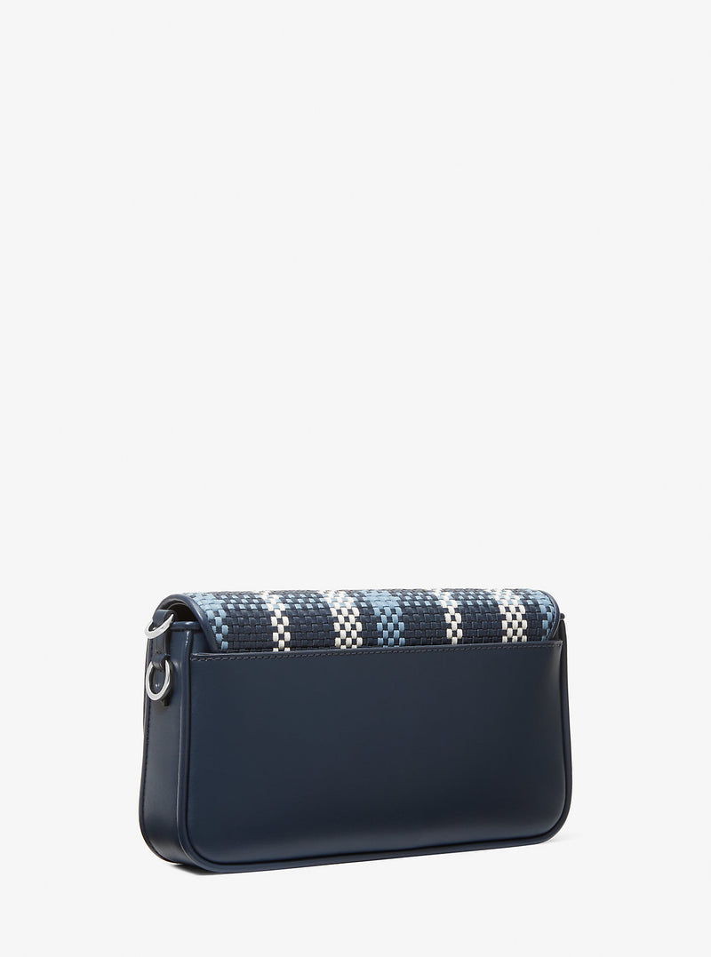 Bradshaw Small Woven Leather Convertible Shoulder Bag (NAVY MULTI)