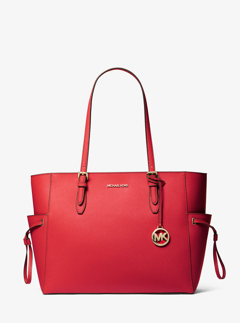 Gilly Large Saffiano Leather Tote Bag (BRIGHT RED)