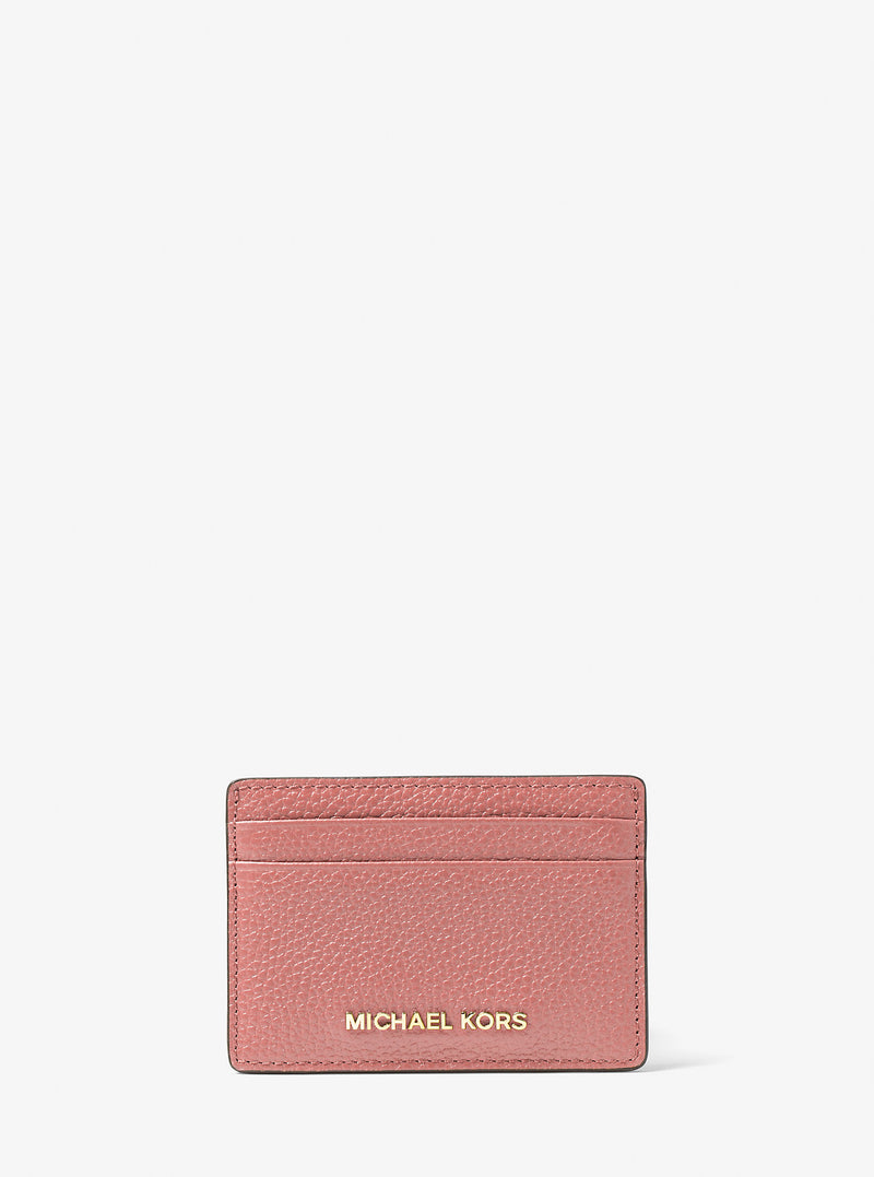 Pebbled Leather Card Case (SUNSET ROSE)