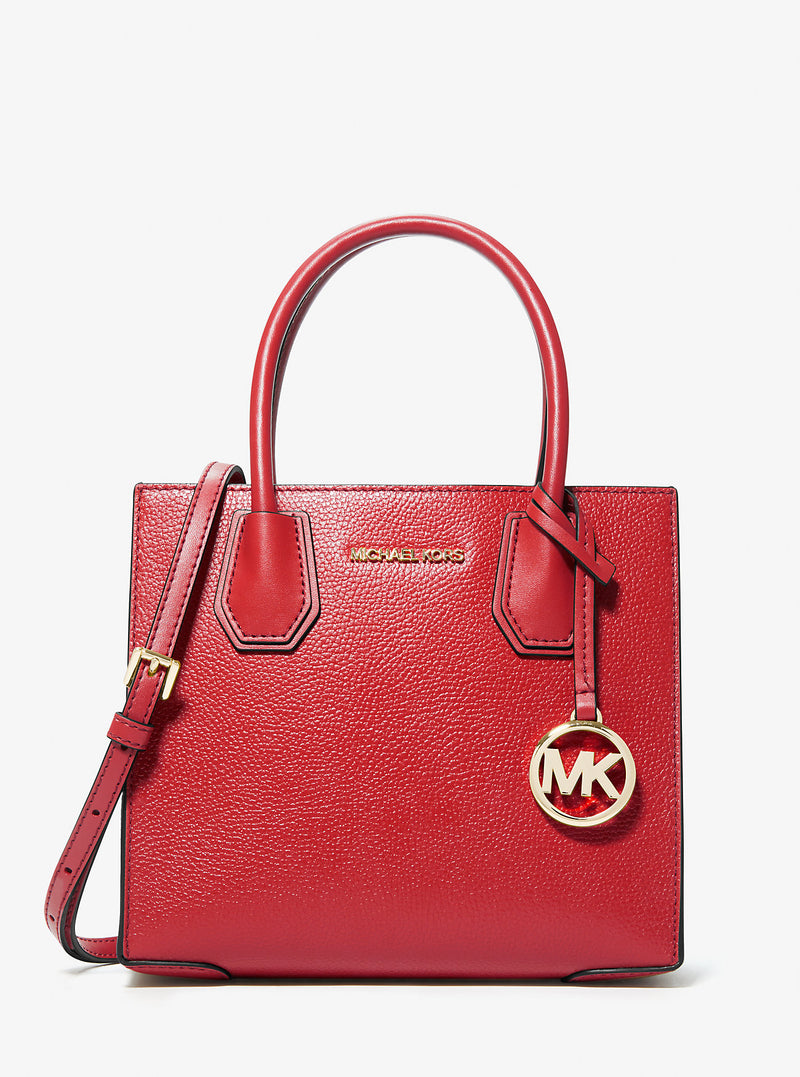 Mercer Medium Pebbled Leather Crossbody Bag (BRIGHT RED)