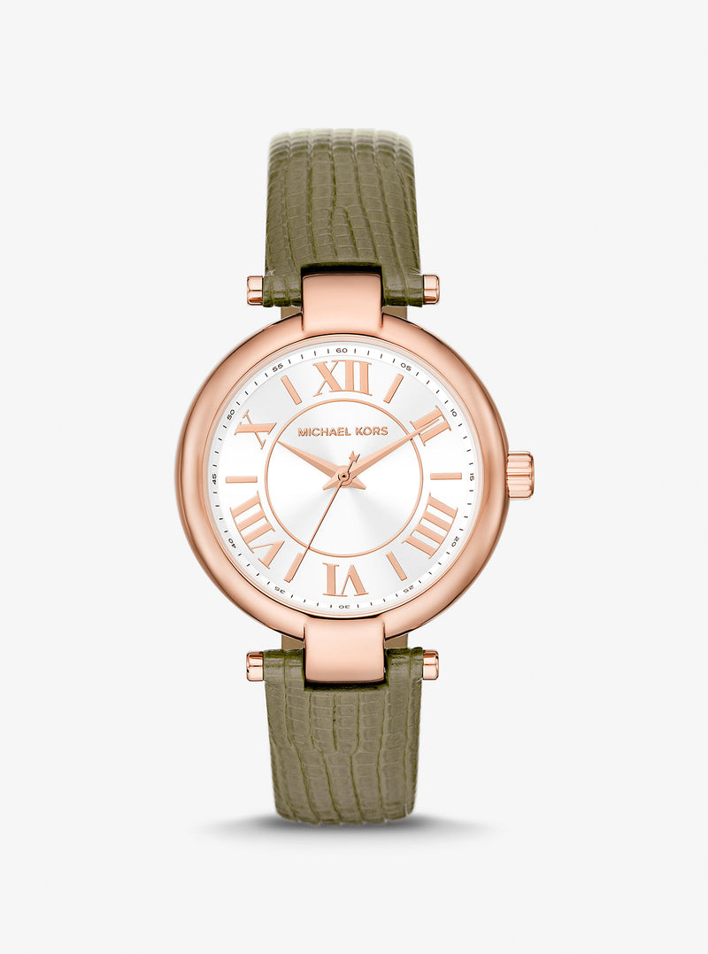 Laney Rose Gold-Tone and Lizard Embossed Leather Watch (ROSE GOLD)