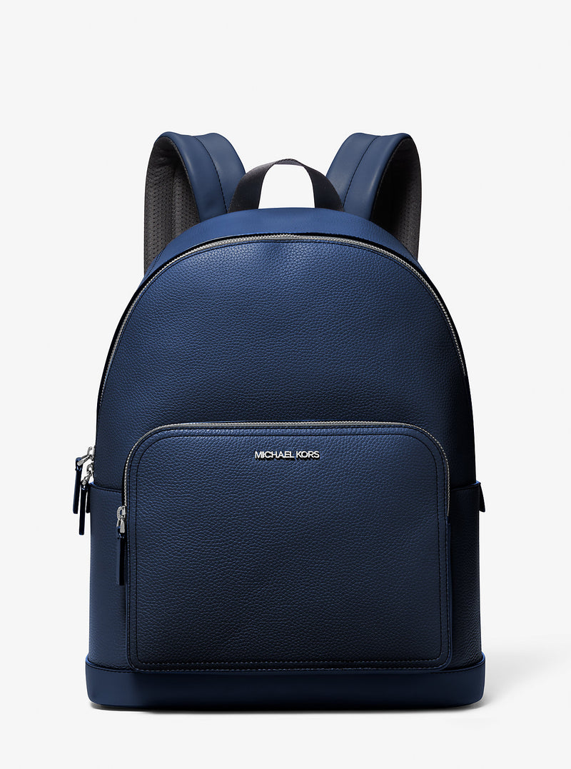 Cooper Pebbled Leather Commuter Backpack (NAVY)