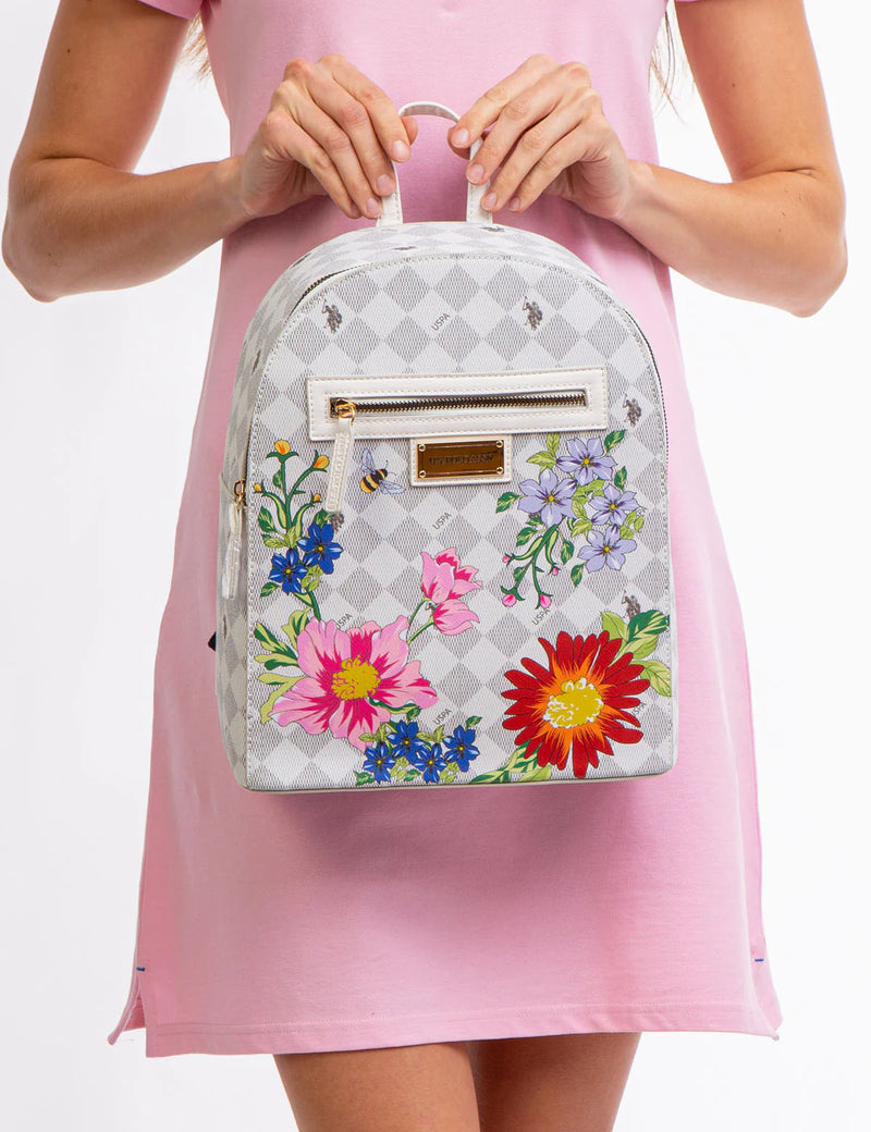 FLORAL DIAMOND BACKPACK (GRAY)