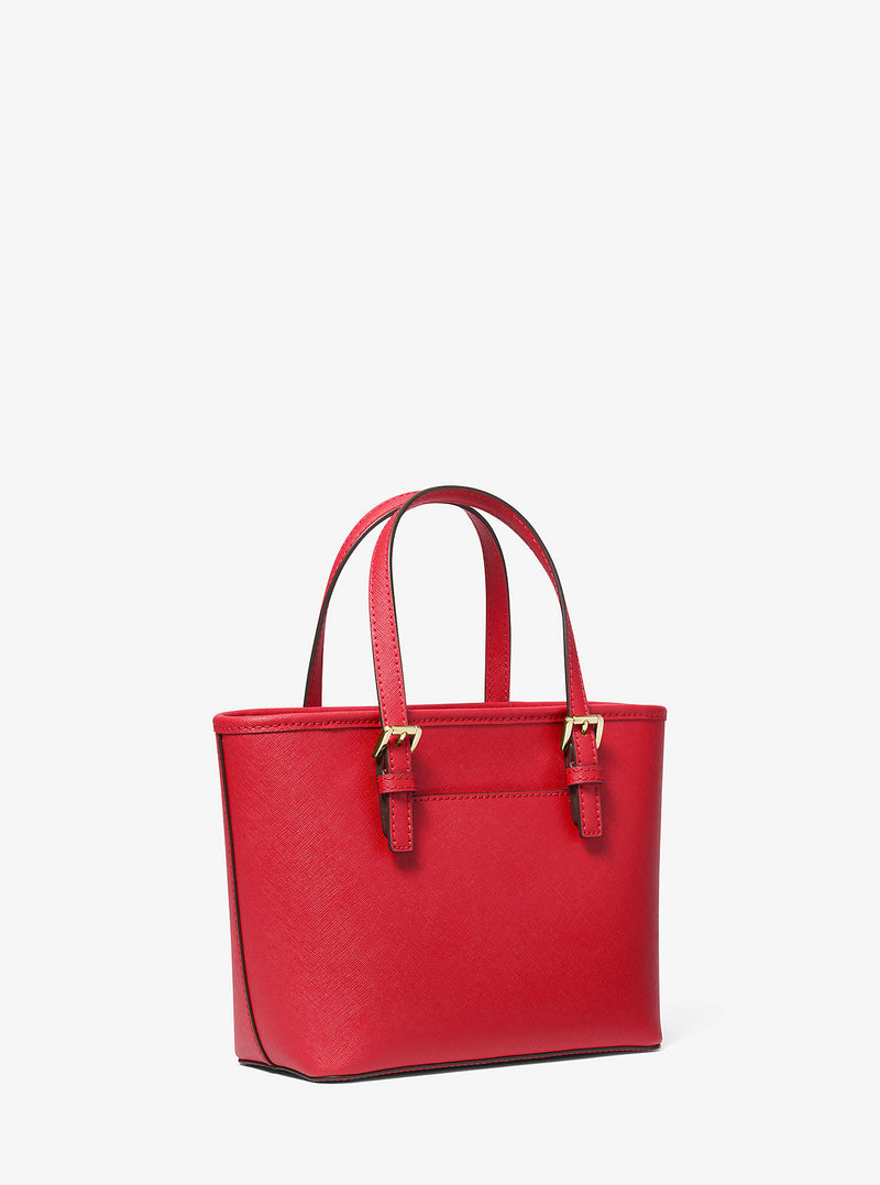 Jet Set Travel Extra-Small Saffiano Leather Top-Zip Tote Bag (BRIGHT RED)
