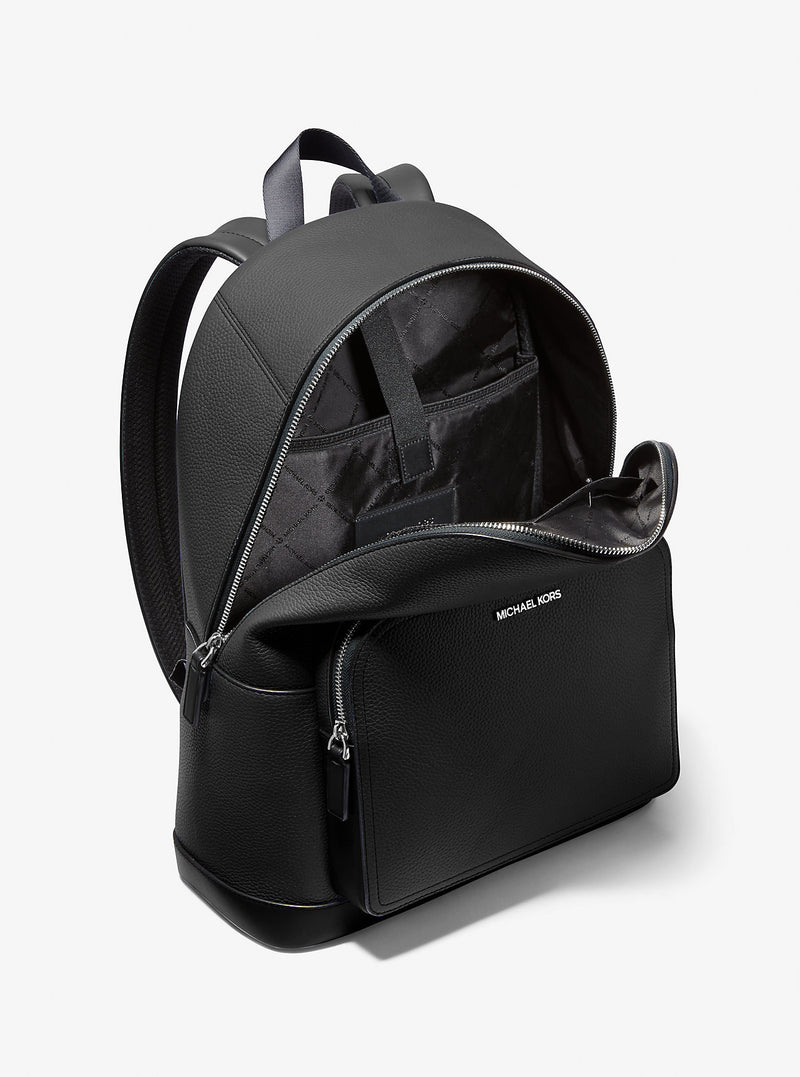 Cooper Pebbled Leather Commuter Backpack (BLACK)