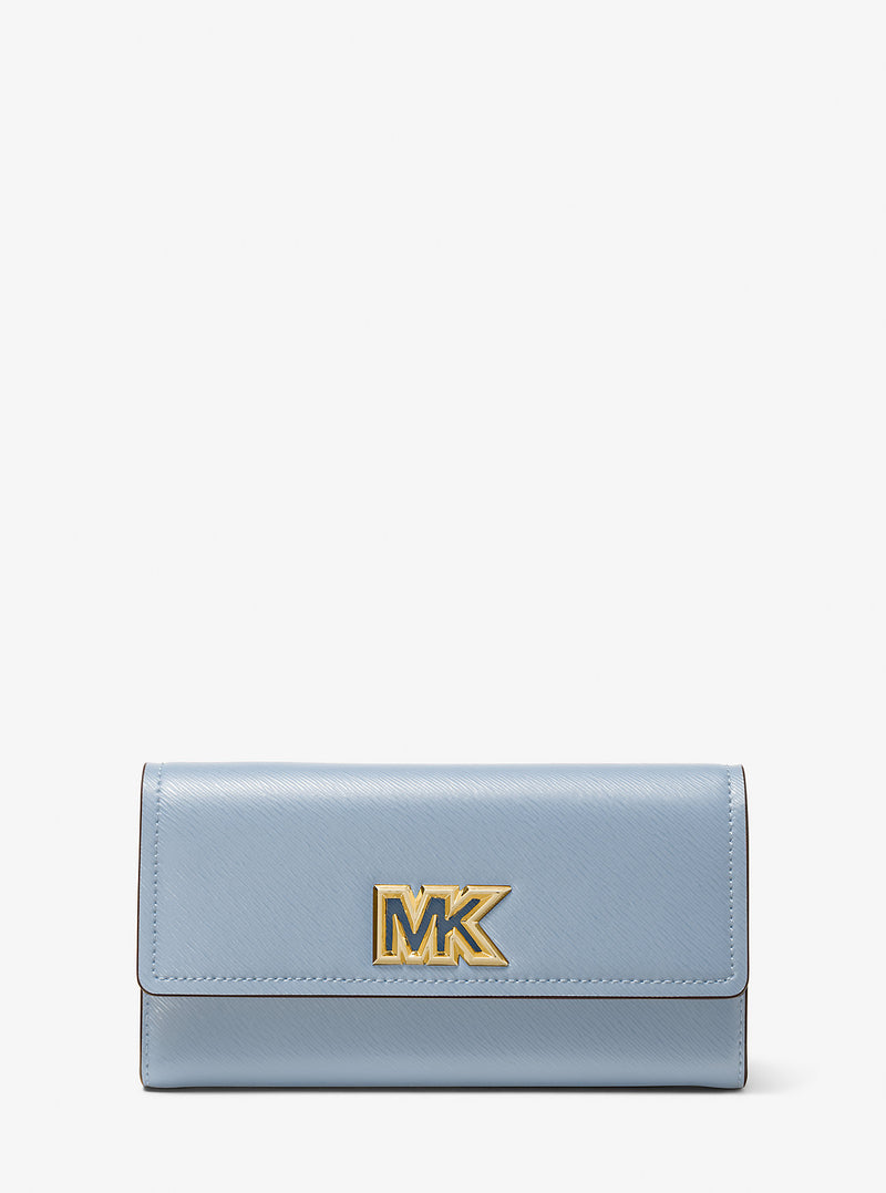 Mimi Large Saffiano Leather Bi-Fold Wallet (PALE BLUE)