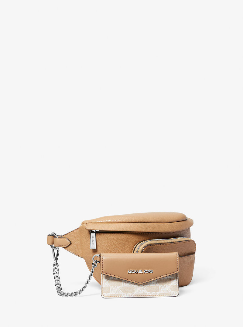 Maisie Large Pebbled Leather 2-in-1 Sling Pack (CAMEL)