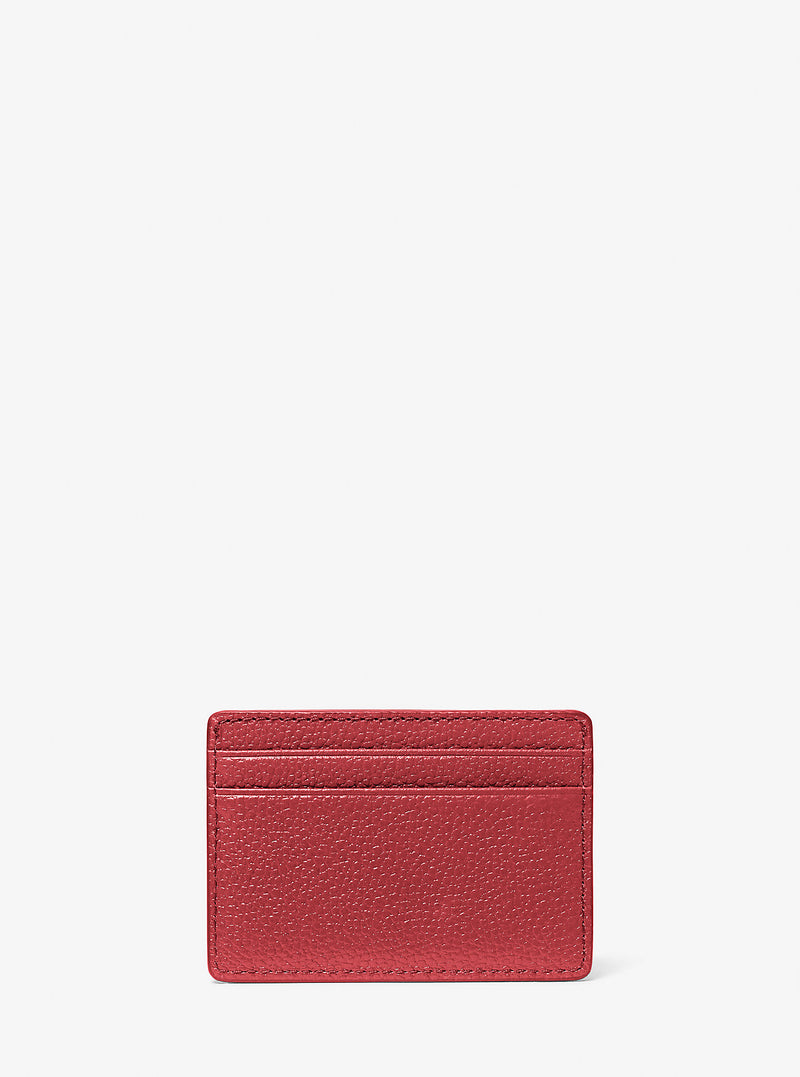 Pebbled Leather Card Case (LACQUER RED)