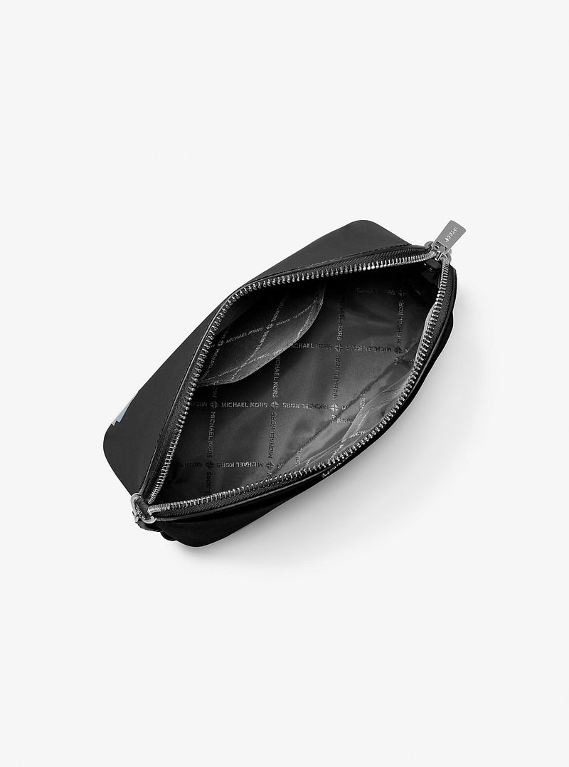 Jet Set Travel Medium Saffiano Leather Dome Crossbody Bag (BLACK)
