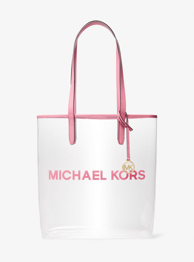 The Michael Large Clear Vinyl Tote Bag (CARNATION)