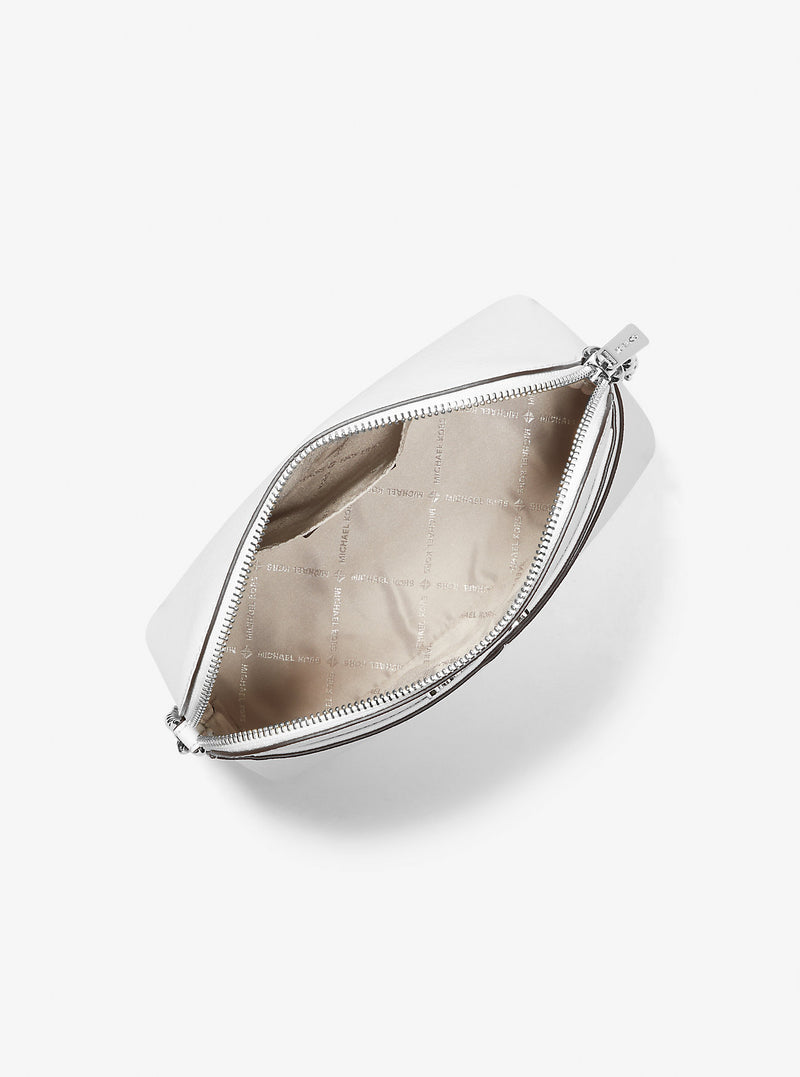 Jet Set Travel Medium Saffiano Leather Dome Crossbody Bag (OPTIC WHITE)