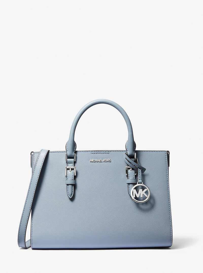 Charlotte Medium Saffiano Leather 2-in-1 Tote Bag (PALE BLUE)