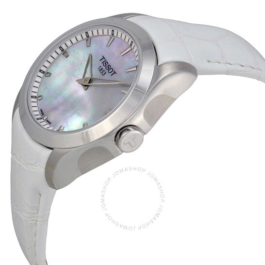 Couturier Grande Mother of Pearl Dial White Leather Ladies Watch T0352461611100
